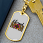 Blessed Mom Flower Keychain Stainless Steel or 18k Gold Dog Tag Keyring-Express Your Love Gifts