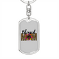 Blessed Mom Flower Keychain Stainless Steel or 18k Gold Dog Tag Keyring-Express Your Love Gifts