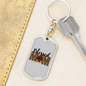 Blessed Mom Flower Keychain Stainless Steel or 18k Gold Dog Tag Keyring-Express Your Love Gifts