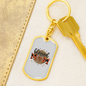 Blessed Mom Heart Keychain Stainless Steel or 18k Gold Dog Tag Keyring-Express Your Love Gifts