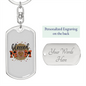 Blessed Mom Heart Keychain Stainless Steel or 18k Gold Dog Tag Keyring-Express Your Love Gifts