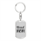 Blessed Mom Plain Keychain Stainless Steel or 18k Gold Dog Tag Keyring-Express Your Love Gifts