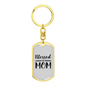 Blessed Mom Plain Keychain Stainless Steel or 18k Gold Dog Tag Keyring-Express Your Love Gifts