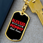 Blessed Mommy and Nana Keychain Stainless Steel or 18k Gold Dog Tag Keyring-Express Your Love Gifts