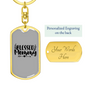 Blessed Mommy Keychain Stainless Steel or 18k Gold Dog Tag Keyring-Express Your Love Gifts