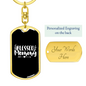 Blessed Mommy White Keychain Stainless Steel or 18k Gold Dog Tag Keyring-Express Your Love Gifts