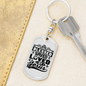 Blessed Saved Loved Black Keychain Stainless Steel or 18k Gold Dog Tag Keyring-Express Your Love Gifts
