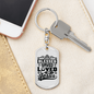 Blessed Saved Loved Black Keychain Stainless Steel or 18k Gold Dog Tag Keyring-Express Your Love Gifts