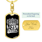 Blessed Saved Loved Keychain Stainless Steel or 18k Gold Dog Tag Keyring-Express Your Love Gifts