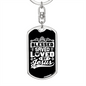 Blessed Saved Loved Keychain Stainless Steel or 18k Gold Dog Tag Keyring-Express Your Love Gifts