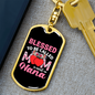 Blessed To Be Called Mom and Nana Keychain Stainless Steel or 18k Gold Dog Tag Keyring-Express Your Love Gifts