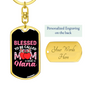 Blessed To Be Called Mom and Nana Keychain Stainless Steel or 18k Gold Dog Tag Keyring-Express Your Love Gifts