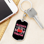 Blessed To Be Called Mom and Nana Keychain Stainless Steel or 18k Gold Dog Tag Keyring-Express Your Love Gifts