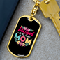 Blessed To Be Called Mom Pink Keychain Stainless Steel or 18k Gold Dog Tag Keyring-Express Your Love Gifts