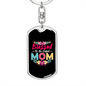 Blessed To Be Called Mom Pink Keychain Stainless Steel or 18k Gold Dog Tag Keyring-Express Your Love Gifts