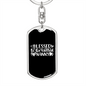 Blessed to be Called Nanny White Mom Keychain Stainless Steel or 18k Gold Dog Tag Keyring-Express Your Love Gifts