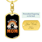 Blessed to be Mom Keychain Stainless Steel or 18k Gold Dog Tag Keyring-Express Your Love Gifts