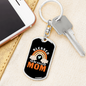 Blessed to be Mom Keychain Stainless Steel or 18k Gold Dog Tag Keyring-Express Your Love Gifts