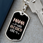 Blessed Wife Mama Mom Keychain Stainless Steel or 18k Gold Dog Tag Keyring-Express Your Love Gifts