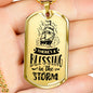 Blessing In The Storm Necklace Stainless Steel or 18k Gold Dog Tag 24" Chain-Express Your Love Gifts