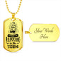 Blessing In The Storm Necklace Stainless Steel or 18k Gold Dog Tag 24" Chain-Express Your Love Gifts