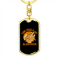 Blockchain Wolf Crypto Keychain Stainless Steel or 18k Gold Dog Tag Keyring-Express Your Love Gifts