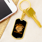 Blockchain Wolf Crypto Keychain Stainless Steel or 18k Gold Dog Tag Keyring-Express Your Love Gifts