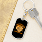 Blockchain Wolf Crypto Keychain Stainless Steel or 18k Gold Dog Tag Keyring-Express Your Love Gifts