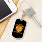 Blockchain Wolf Crypto Keychain Stainless Steel or 18k Gold Dog Tag Keyring-Express Your Love Gifts