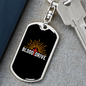 Blood Drive Cross Keychain Stainless Steel or 18k Gold Dog Tag Keyring-Express Your Love Gifts