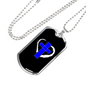 Blue Cross Necklace Stainless Steel or 18k Gold Dog Tag 24" Chain-Express Your Love Gifts