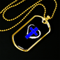 Blue Cross Necklace Stainless Steel or 18k Gold Dog Tag 24" Chain-Express Your Love Gifts