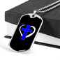 Blue Cross Necklace Stainless Steel or 18k Gold Dog Tag 24" Chain-Express Your Love Gifts