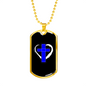 Blue Cross Necklace Stainless Steel or 18k Gold Dog Tag 24" Chain-Express Your Love Gifts