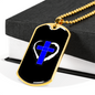 Blue Cross Necklace Stainless Steel or 18k Gold Dog Tag 24" Chain-Express Your Love Gifts