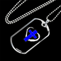 Blue Cross Necklace Stainless Steel or 18k Gold Dog Tag 24" Chain-Express Your Love Gifts