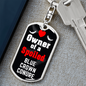 Blue Crown Conure Bird Keychain Stainless Steel or 18k Gold Dog Tag Keyring-Express Your Love Gifts