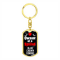 Blue Crown Conure Bird Keychain Stainless Steel or 18k Gold Dog Tag Keyring-Express Your Love Gifts