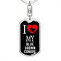 Blue Crown Conure Bird Lover Keyring Keychain Stainless Steel or 18k Gold-Express Your Love Gifts
