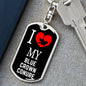 Blue Crown Conure Bird Lover Keyring Keychain Stainless Steel or 18k Gold-Express Your Love Gifts
