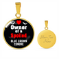Blue Crown Conure Bird Owner Necklace Circle Pendant Stainless Steel or 18k Gold 18-22"-Express Your Love Gifts