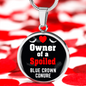 Blue Crown Conure Bird Owner Necklace Circle Pendant Stainless Steel or 18k Gold 18-22"-Express Your Love Gifts