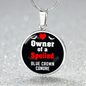 Blue Crown Conure Bird Owner Necklace Circle Pendant Stainless Steel or 18k Gold 18-22"-Express Your Love Gifts
