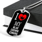 Blue Crown Conure Necklace Stainless Steel or 18k Gold Dog Tag 24" Chain-Express Your Love Gifts