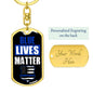 Blue Lives Matter Dog Tag Pendant Keychain Stainless Steel or 18k Gold-Express Your Love Gifts