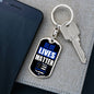 Blue Lives Matter Dog Tag Pendant Keychain Stainless Steel or 18k Gold-Express Your Love Gifts