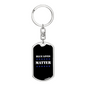 Blue Lives Matter Keychain Stainless Steel or 18k Gold Dog Tag Keyring-Express Your Love Gifts