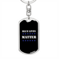 Blue Lives Matter Keychain Stainless Steel or 18k Gold Dog Tag Keyring-Express Your Love Gifts