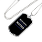 Blue Lives Matter Necklace Stainless Steel or 18k Gold Dog Tag 24"-Express Your Love Gifts