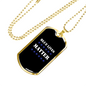 Blue Lives Matter Necklace Stainless Steel or 18k Gold Dog Tag 24"-Express Your Love Gifts